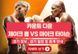 넷플릭스 카운트다운 제이크폴 타이슨 경기 일정 중계 안내